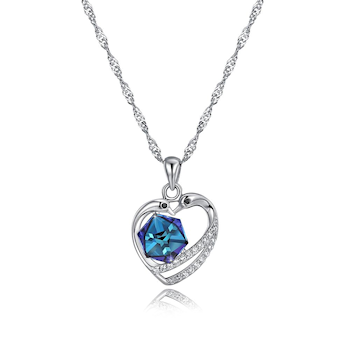 Crystal Swarovski Elements Crystal sterling silver heart pendant 